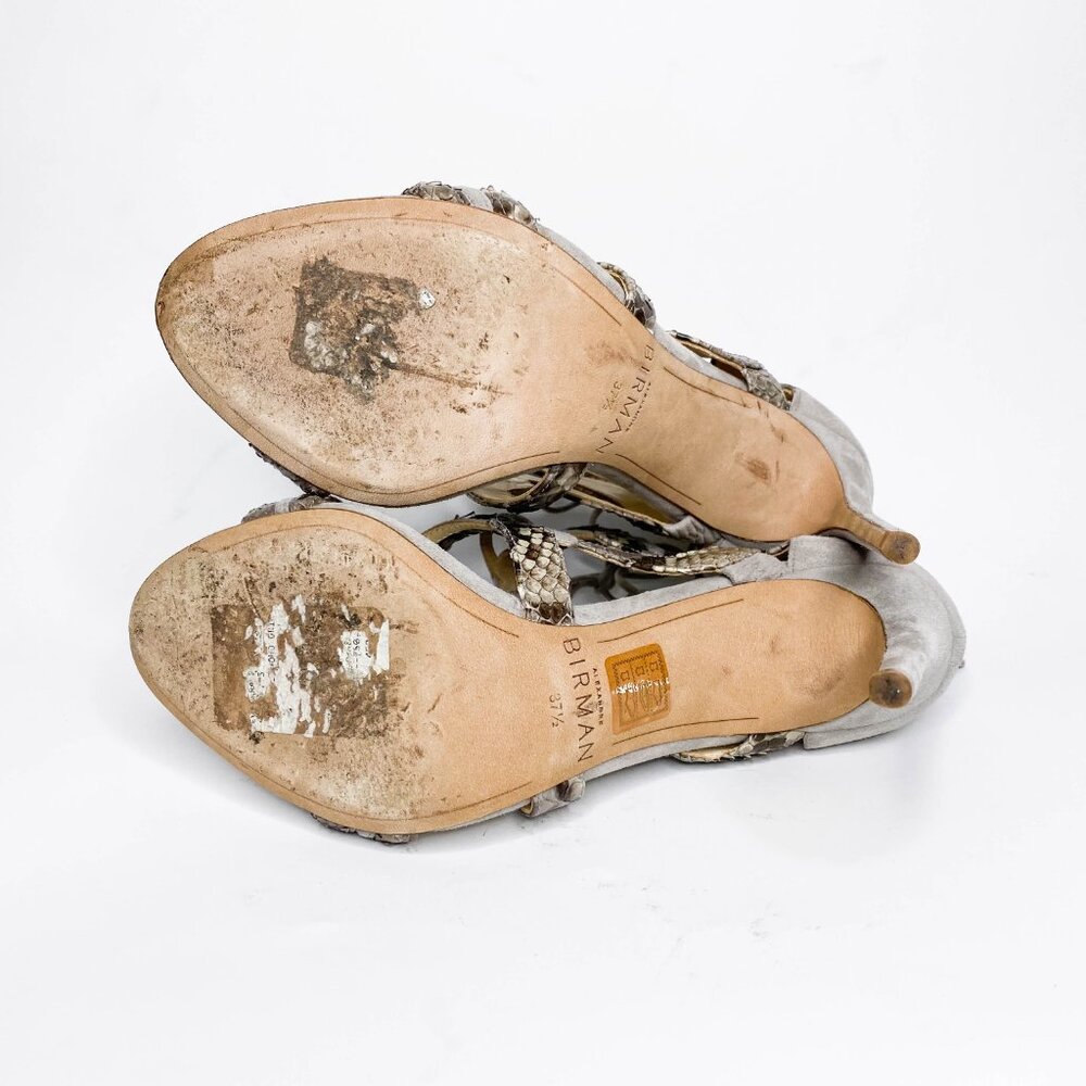 Alexandre Birman Python And Suede Sandals - image 8